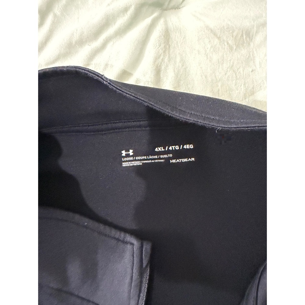 Under Armour Mens 4XL HeatGear Quarter Zip Pullover Navy Blue Loose Fit Top - Picture 3 of 3